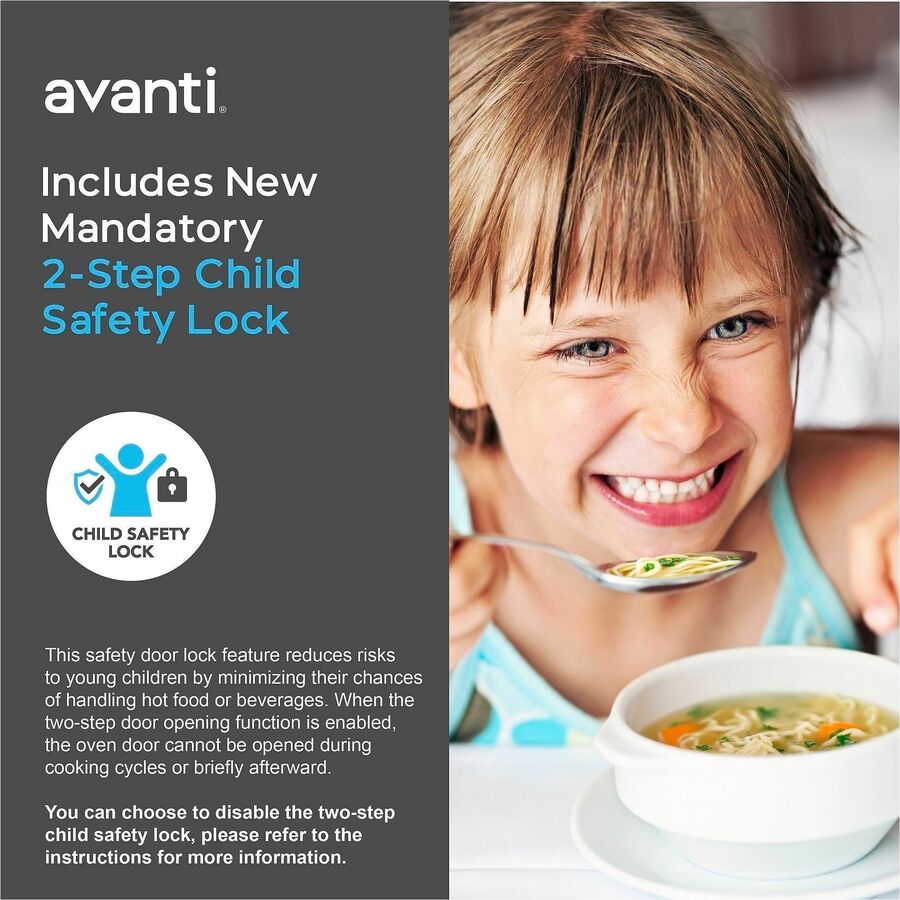Avanti Microwave Oven - 1.1 ft³ Capacity - Microwave - 10 Power Levels - 1000 W Microwave Power - 120 V AC - FuseStainle
