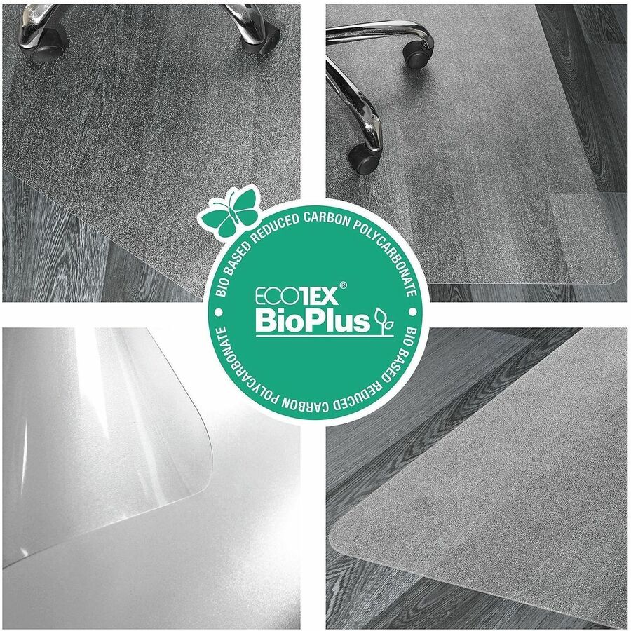 Floortex Ecotex BioPlus Polycarbonate Chair Mat for Hard Floors - 45" x 53" - 53" Length x 45" Width x 0.070" Depth - Re