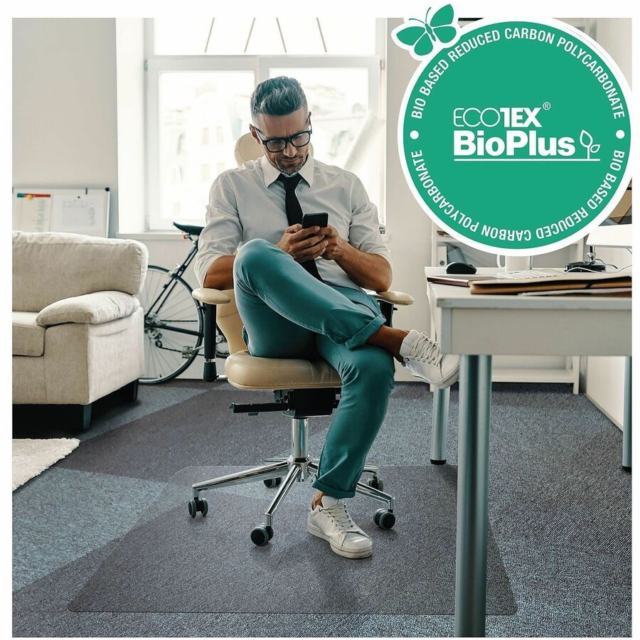 Ecotex Ecotex BioPlus Polycarbonate Chair Mat for Low / Medium Pile Carpets - 35" x 47" - Chair - 47" Length x 35" Width
