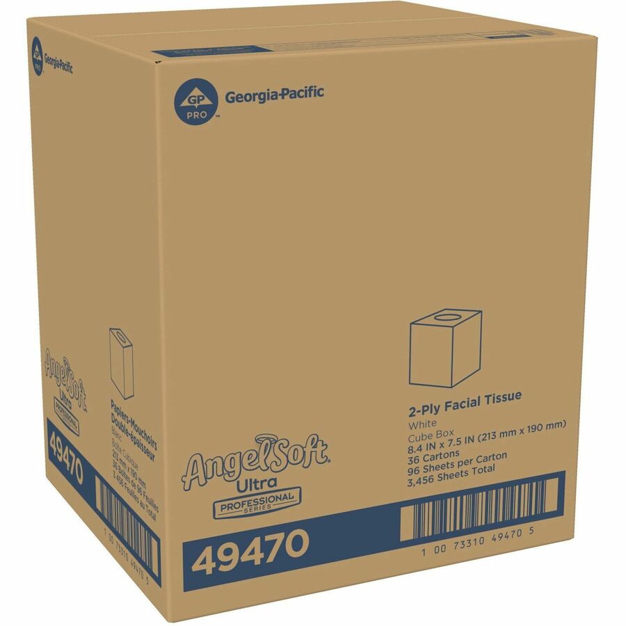 Angel Soft Professional Series Facial Tissue - 2 Ply - WhiteBox - 96/Box - 36 / Carton