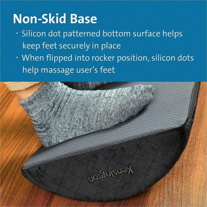 Kensington Premium Comfort Soft Footrest - Black - High Density Foam (HDF) - 1 Each