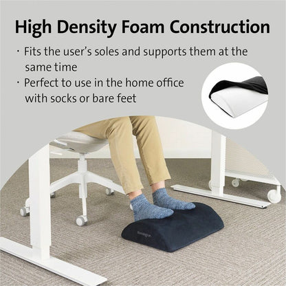 Kensington Premium Comfort Soft Footrest - Black - High Density Foam (HDF) - 1 Each