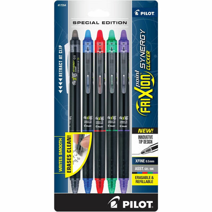 FriXion Erasable Gel Pens - Extra Fine 0.5 mm Point Size - Retractable - Assorted - 5 / Pack