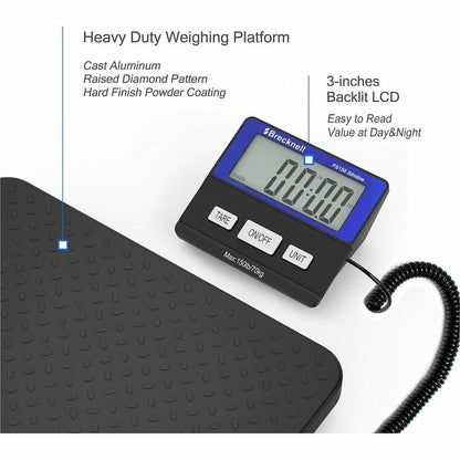 Brecknell PS Slimline Series - 150 lb / 70 kg Maximum Weight Capacity - Black - 1 Each