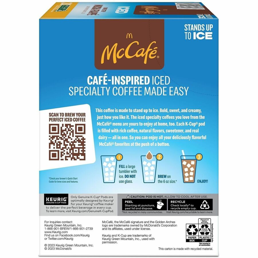 McCafé® K-Cup Iced One-Step Mocha Frappe - Compatible with Keurig Brewer - Ice Coffee - Medium - K-Cup - Mocha Frappé - 