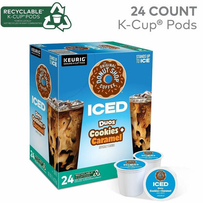 The Original Donut Shop® K-Cup Iced Duos Cookies and Caramel Coffee - Compatible with Keurig Brewer - Ice Coffee - Mediu