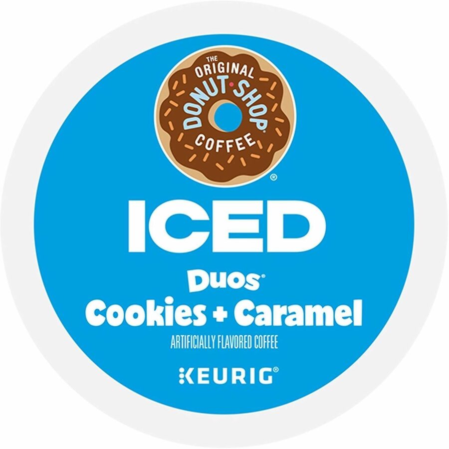 The Original Donut Shop® K-Cup Iced Duos Cookies and Caramel Coffee - Compatible with Keurig Brewer - Ice Coffee - Mediu