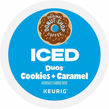 The Original Donut Shop® K-Cup Iced Duos Cookies and Caramel Coffee - Compatible with Keurig Brewer - Ice Coffee - Mediu