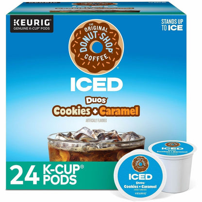 The Original Donut Shop® K-Cup Iced Duos Cookies and Caramel Coffee - Compatible with Keurig Brewer - Ice Coffee - Mediu