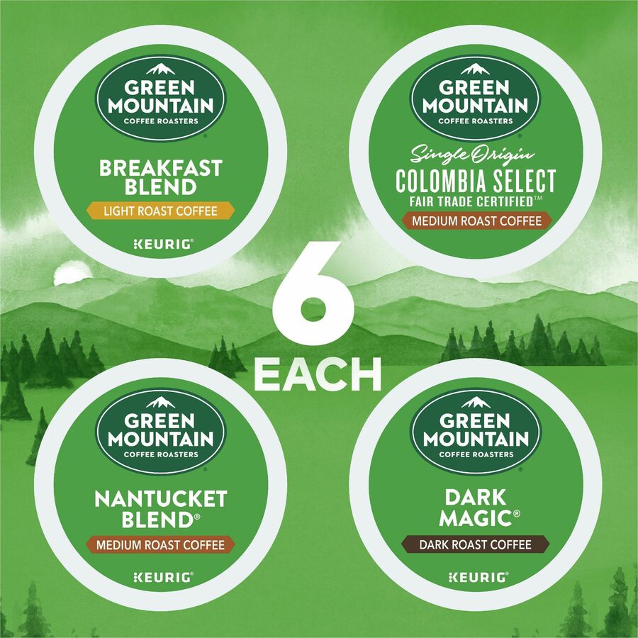 Green Mountain Coffee Roasters® K-Cup Regular Coffee Variety Pack - Compatible with Keurig Brewer - Light/Medium/Dark - 