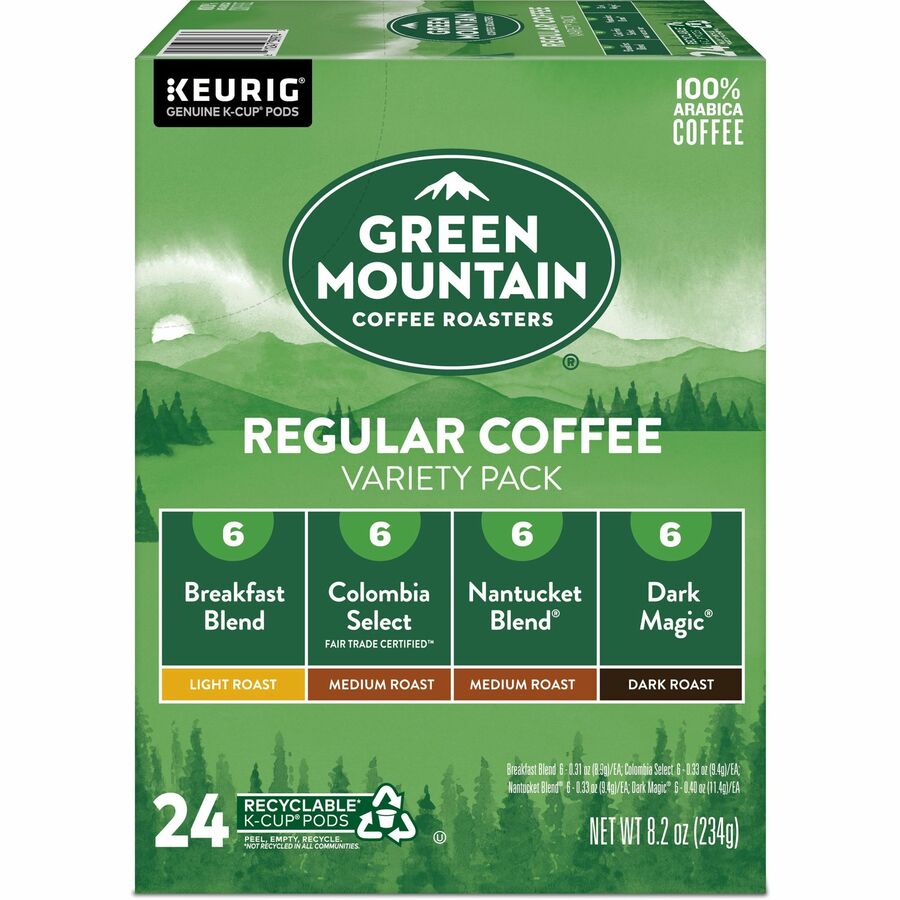 Green Mountain Coffee Roasters® K-Cup Regular Coffee Variety Pack - Compatible with Keurig Brewer - Light/Medium/Dark - 