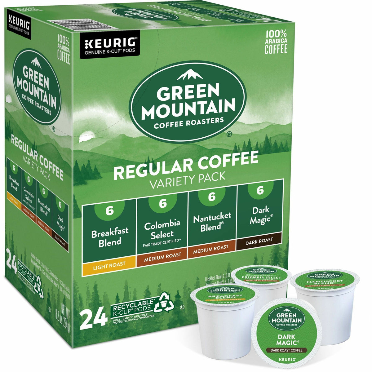 Green Mountain Coffee Roasters® K-Cup Regular Coffee Variety Pack - Compatible with Keurig Brewer - Light/Medium/Dark - 
