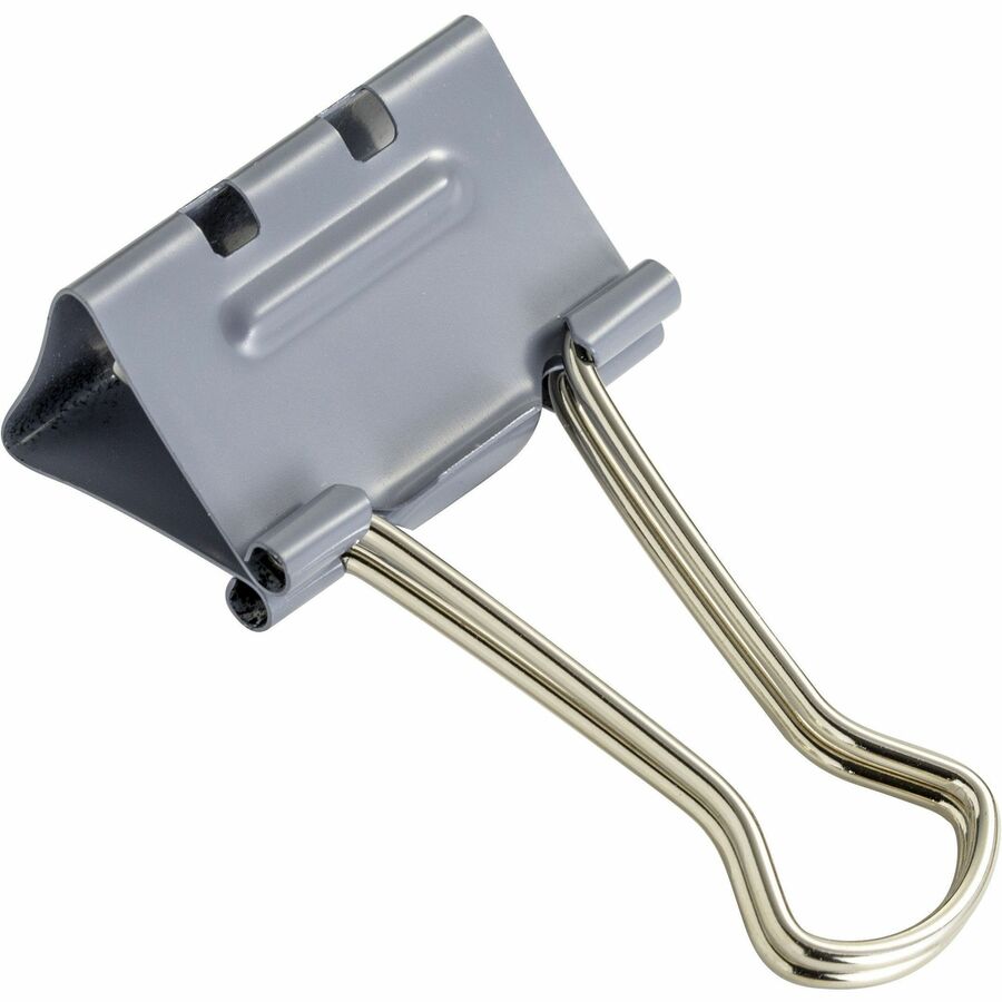 Officemate Binder Clip - Medium - 4.8" Length x 2.4" Width - 0.63" Size Capacity - for Binder - Gray - 12 / Box