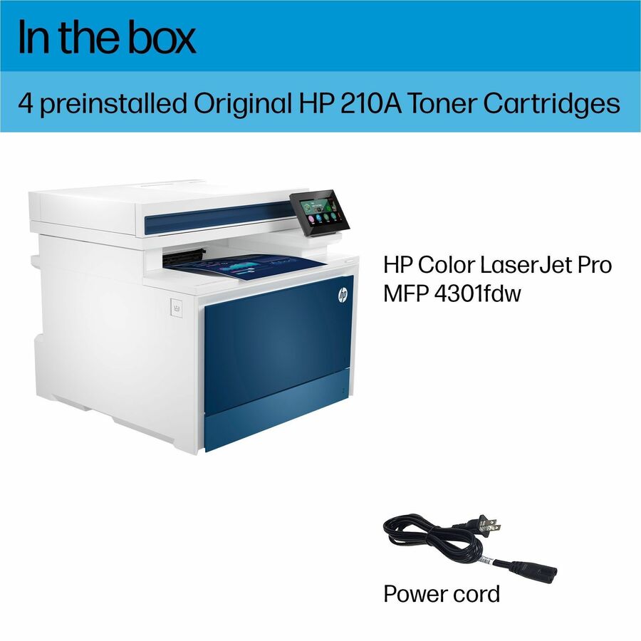 HP LaserJet Pro 4301fdw Wireless Laser Multifunction Printer - Color - Copier/Fax/Printer/Scanner - 40 ppm Color Print -