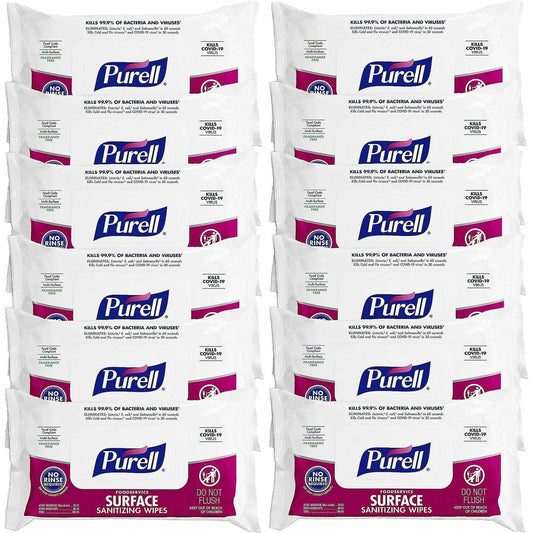 PURELL® Foodservice Surface Sanitizing Wipes - WhitePack - 72/Pack - 12 / Carton