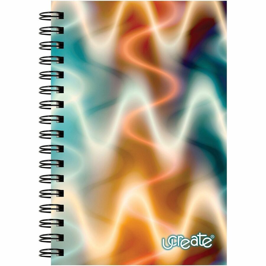Pacon Fashion Sketch Book - 75 Pages - Spiral - 120 g/m² Grammage - 9" x 6" Sheet Size - Neon Neon Abstract Cover - 1 Ea