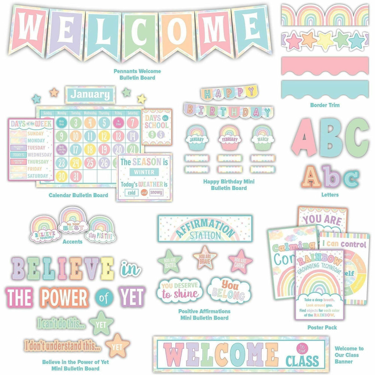 Teacher Created Resources Pastel Pop Decor Set - Multi - 1 Set