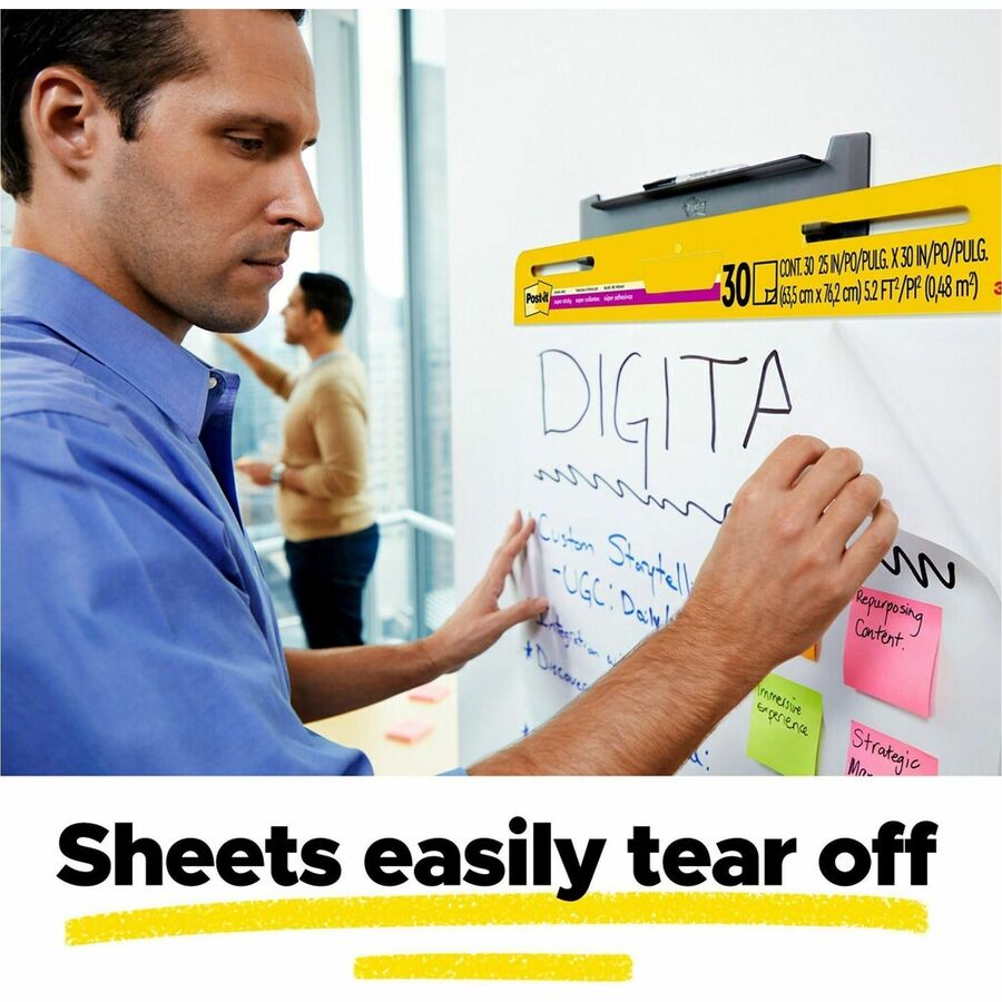 Post-it® Super Sticky Easel Pad - 25" x 30" Sheet Size - White Cover - 8 / Carton