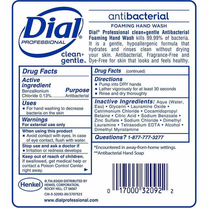 Dial Professional 1700 Refill Clean+ Foaming Hand Wash - Fragrance-free Scent - Hand - Antibacterial - White - 1 Each
