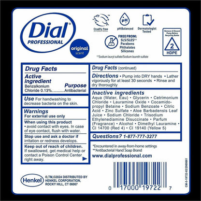 Dial Professional Antibacterial Foaming Hand Wash - Original Scent - 1.80 quart - Hand - Antibacterial - Orange - 1 Each