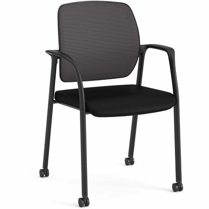 HON Nucleus Guest Chairs - Black Seat Color - Fabric Seat Material - Black Back Color - Mesh Back Material - Four-legged