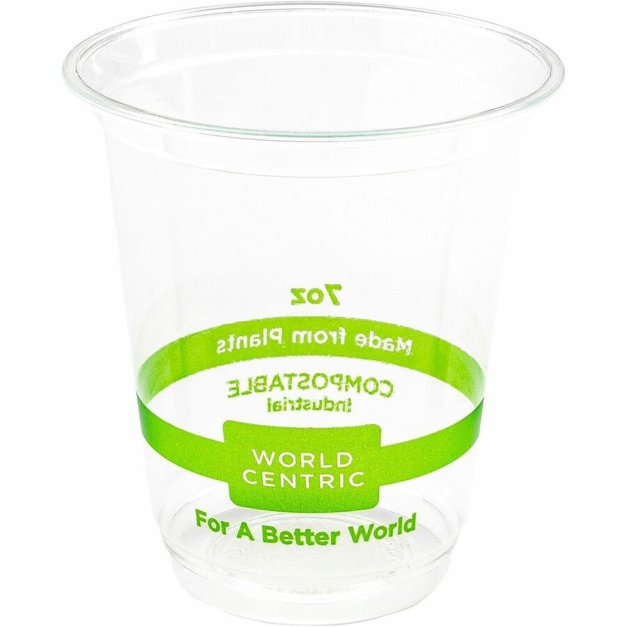 World Centric Compostable Clear Cold Cups - 7 fl oz - Clear - Polylactic Acid (PLA) - 2000 / Carton
