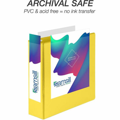 Samsill Durable Three-Ring View Binder - 3" Binder Capacity - 625 Sheet Capacity - 3 Ring - Fastener: D-Ring - Pocket: 2