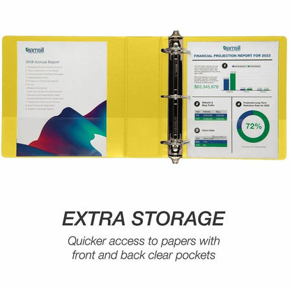 Samsill Durable Three-Ring View Binder - 3" Binder Capacity - 625 Sheet Capacity - 3 Ring - Fastener: D-Ring - Pocket: 2