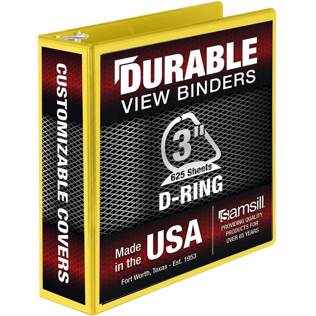 Samsill Durable Three-Ring View Binder - 3" Binder Capacity - 625 Sheet Capacity - 3 Ring - Fastener: D-Ring - Pocket: 2