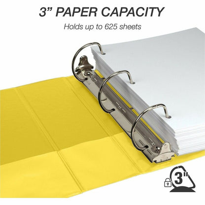 Samsill Durable Three-Ring View Binder - 3" Binder Capacity - 625 Sheet Capacity - 3 Ring - Fastener: D-Ring - Pocket: 2