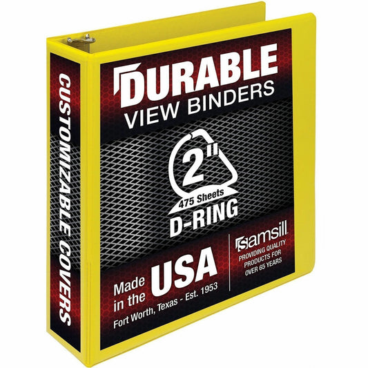 Samsill Durable Three-Ring View Binder - 2" Binder Capacity - 475 Sheet Capacity - 3 Ring - Fastener: D-Ring - Pocket: 2