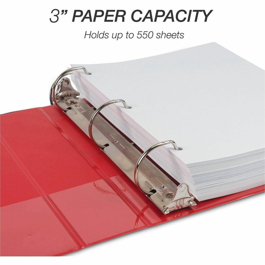 Samsill Durable Three-Ring View Binder - 3" Binder Capacity - 625 Sheet Capacity - 3 Ring - Fastener: D-Ring - Pocket: 2