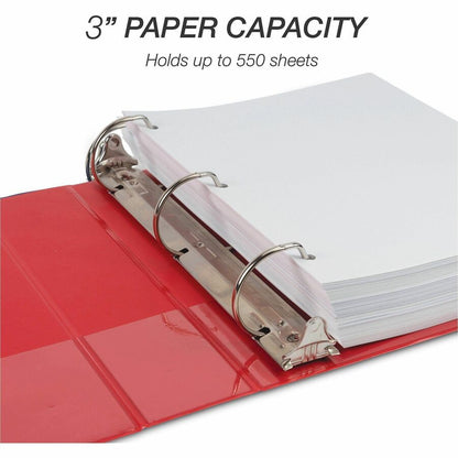Samsill Durable Three-Ring View Binder - 3" Binder Capacity - 625 Sheet Capacity - 3 Ring - Fastener: D-Ring - Pocket: 2