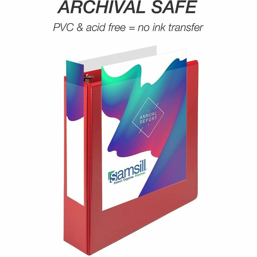 Samsill Durable Three-Ring View Binder - 3" Binder Capacity - 625 Sheet Capacity - 3 Ring - Fastener: D-Ring - Pocket: 2