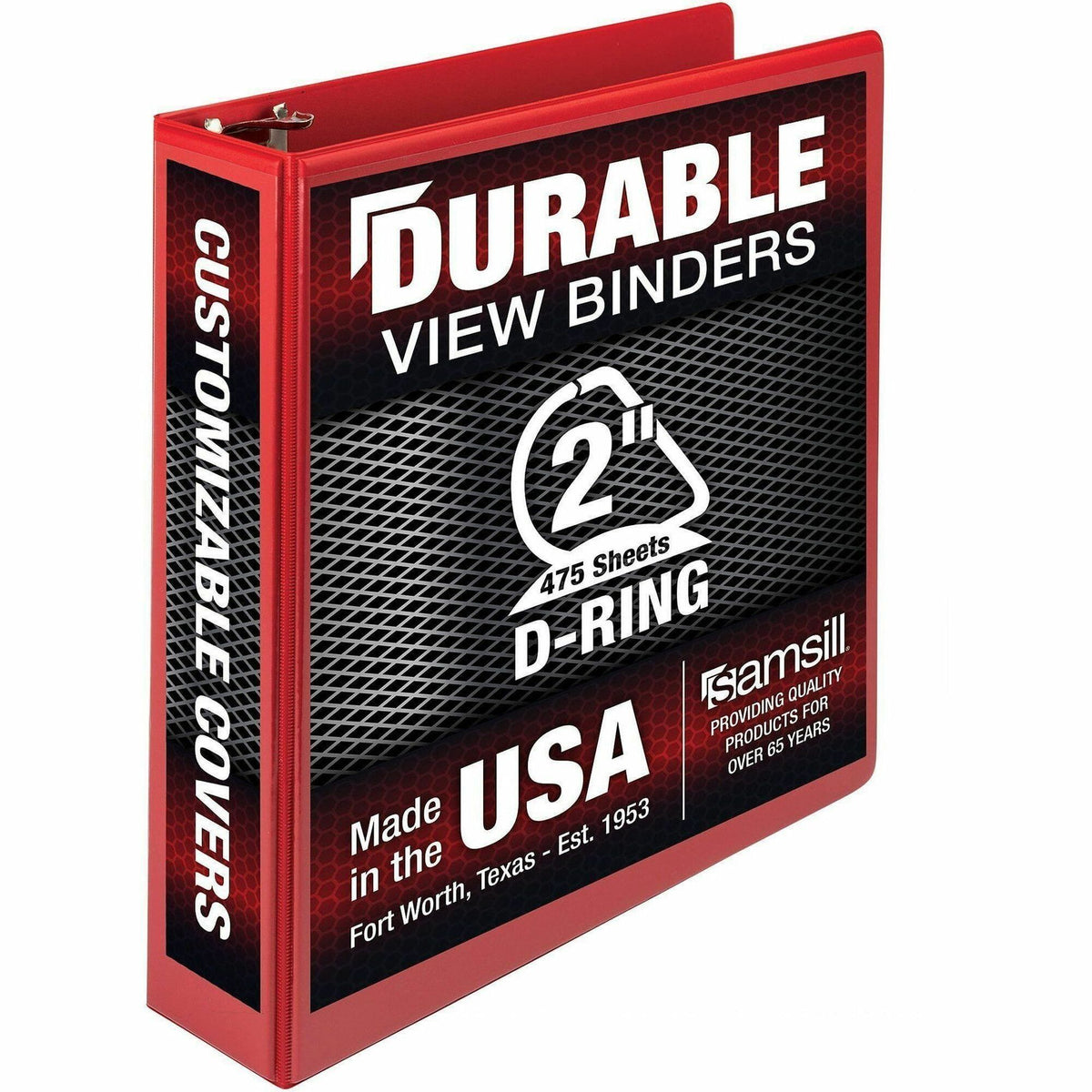Samsill Durable Three-Ring View Binder - 2" Binder Capacity - 475 Sheet Capacity - 3 Ring - Fastener: D-Ring - Pocket: 2