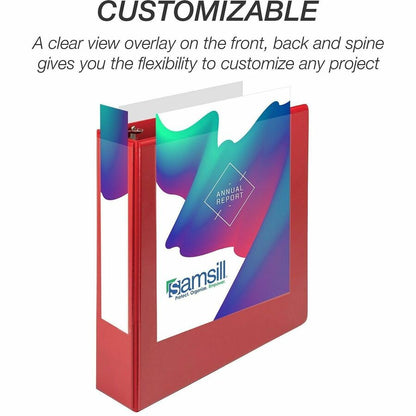 Samsill Durable Three-Ring View Binder - 2" Binder Capacity - 475 Sheet Capacity - 3 Ring - Fastener: D-Ring - Pocket: 2