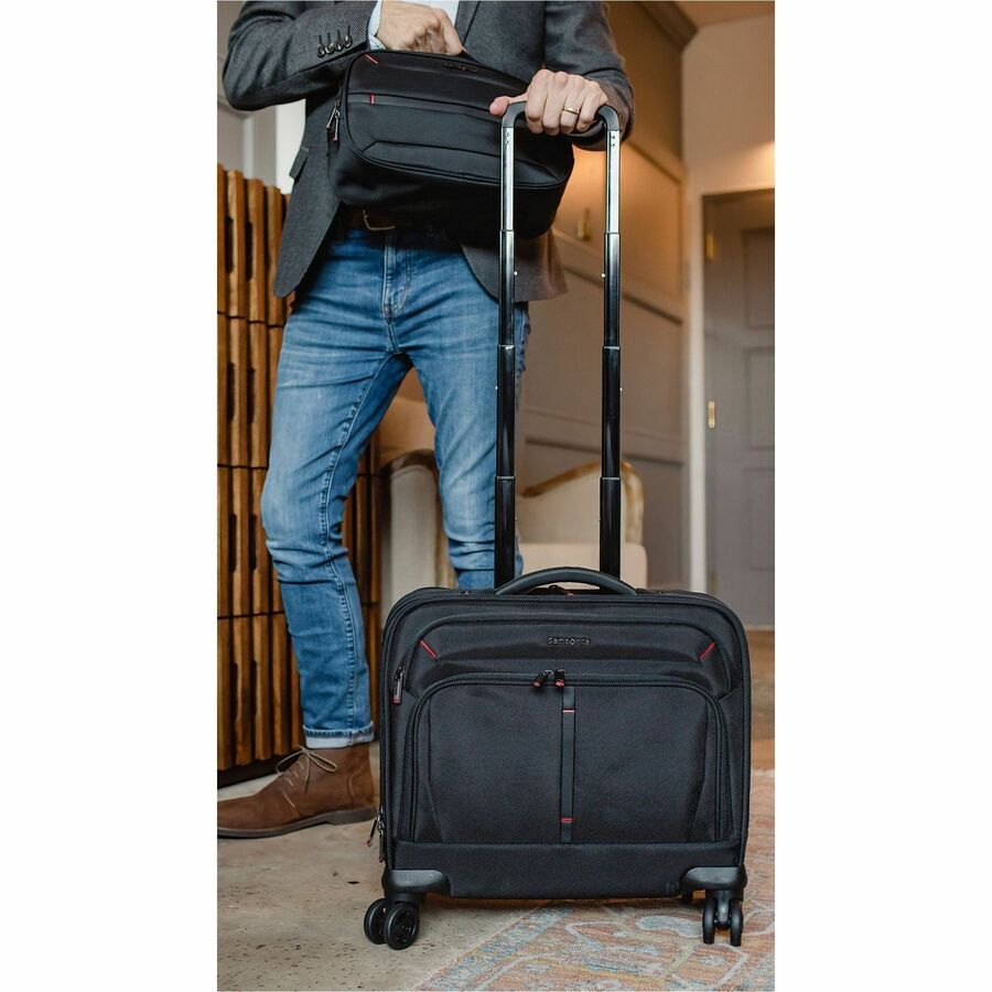 Samsonite Xenon 3.0 Travel/Luggage Case for 12.9" to 15.6" Notebook, Tablet, Accessories - Black - 1680D Ballistic Polye