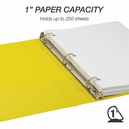 Samsill Durable Three-Ring View Binder - 1" Binder Capacity - 225 Sheet Capacity - 3 Ring - Fastener: D-Ring - Pocket: 2
