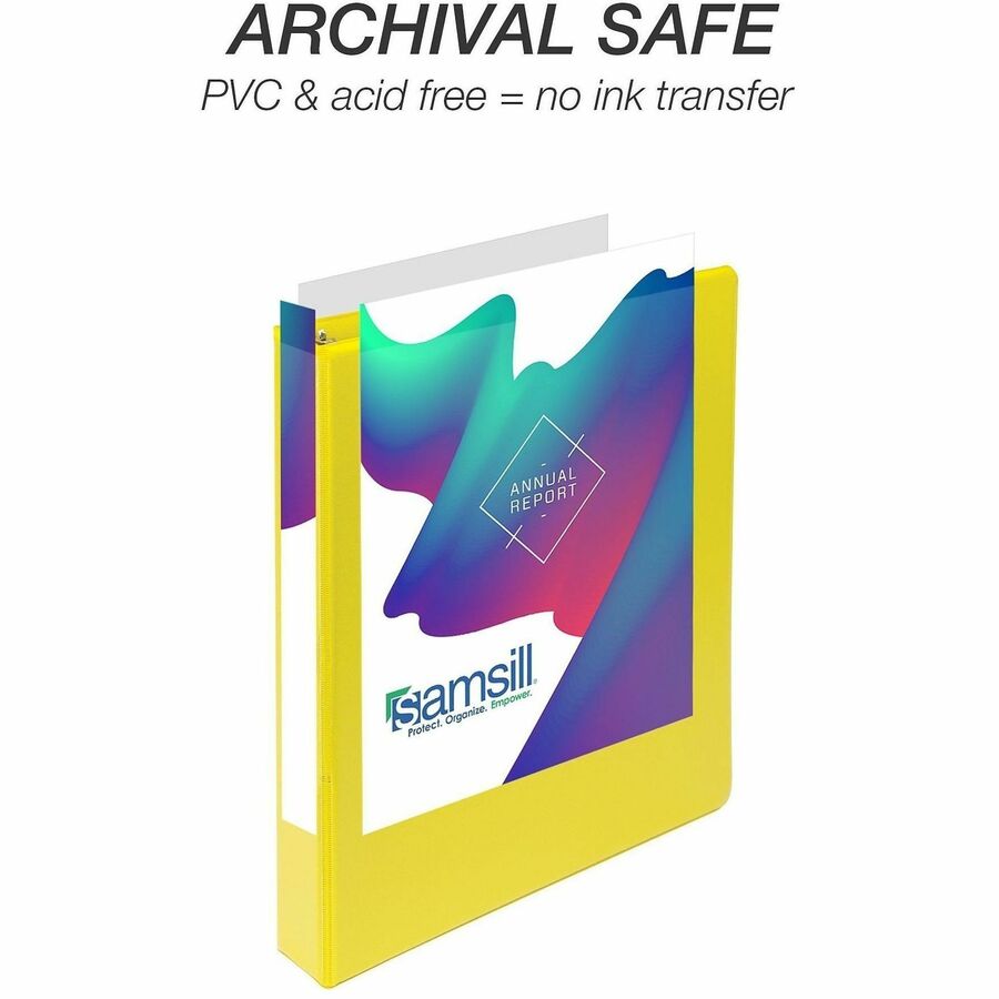 Samsill Durable Three-Ring View Binder - 1" Binder Capacity - 225 Sheet Capacity - 3 Ring - Fastener: D-Ring - Pocket: 2