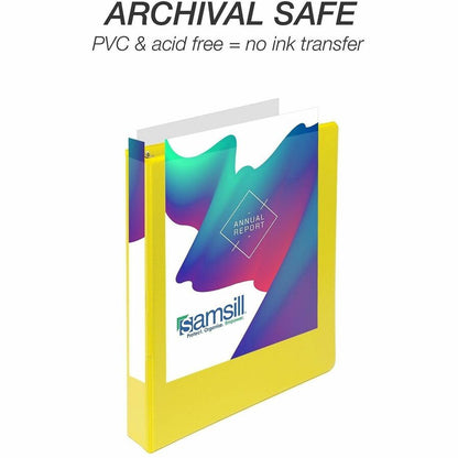 Samsill Durable Three-Ring View Binder - 1" Binder Capacity - 225 Sheet Capacity - 3 Ring - Fastener: D-Ring - Pocket: 2