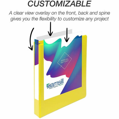 Samsill Durable Three-Ring View Binder - 1" Binder Capacity - 225 Sheet Capacity - 3 Ring - Fastener: D-Ring - Pocket: 2