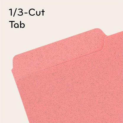 U Brands U-Eco 1/3 Tab Cut Letter Top Tab File Folder - 8 1/2" x 11" - Assorted Tab Position - Poly - Assorted - 0% Recy