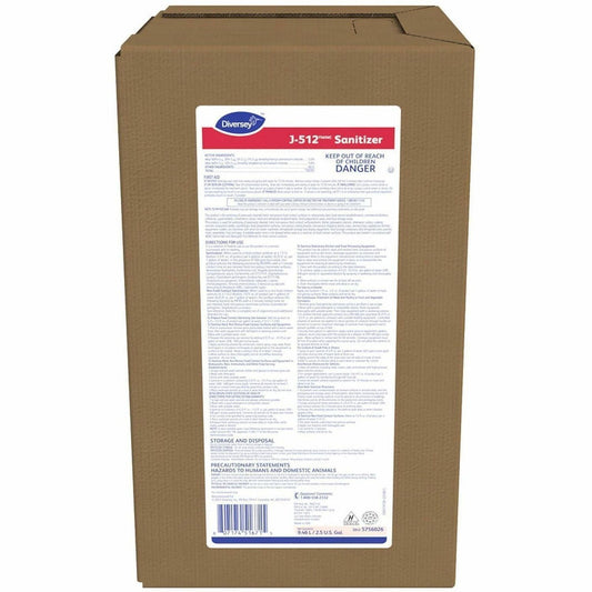 Diversey J-512TM/MC Sanitizer - 320 fl oz (10 quart) - 7.9 pH - Quaternary Scent - No-rinse, Kosher, Rinse-free - Red - 