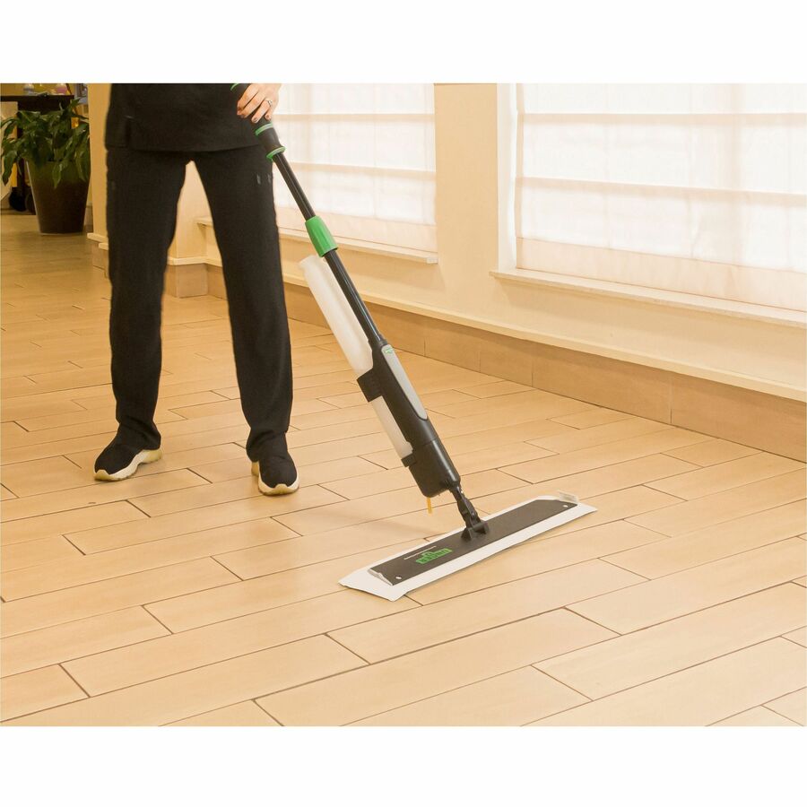 Unger Disposable Mop Pads - Rectangle18.50" Length - Floor, Mopping - Disposable - MicroFiber - Green, Black - 50 / Cart