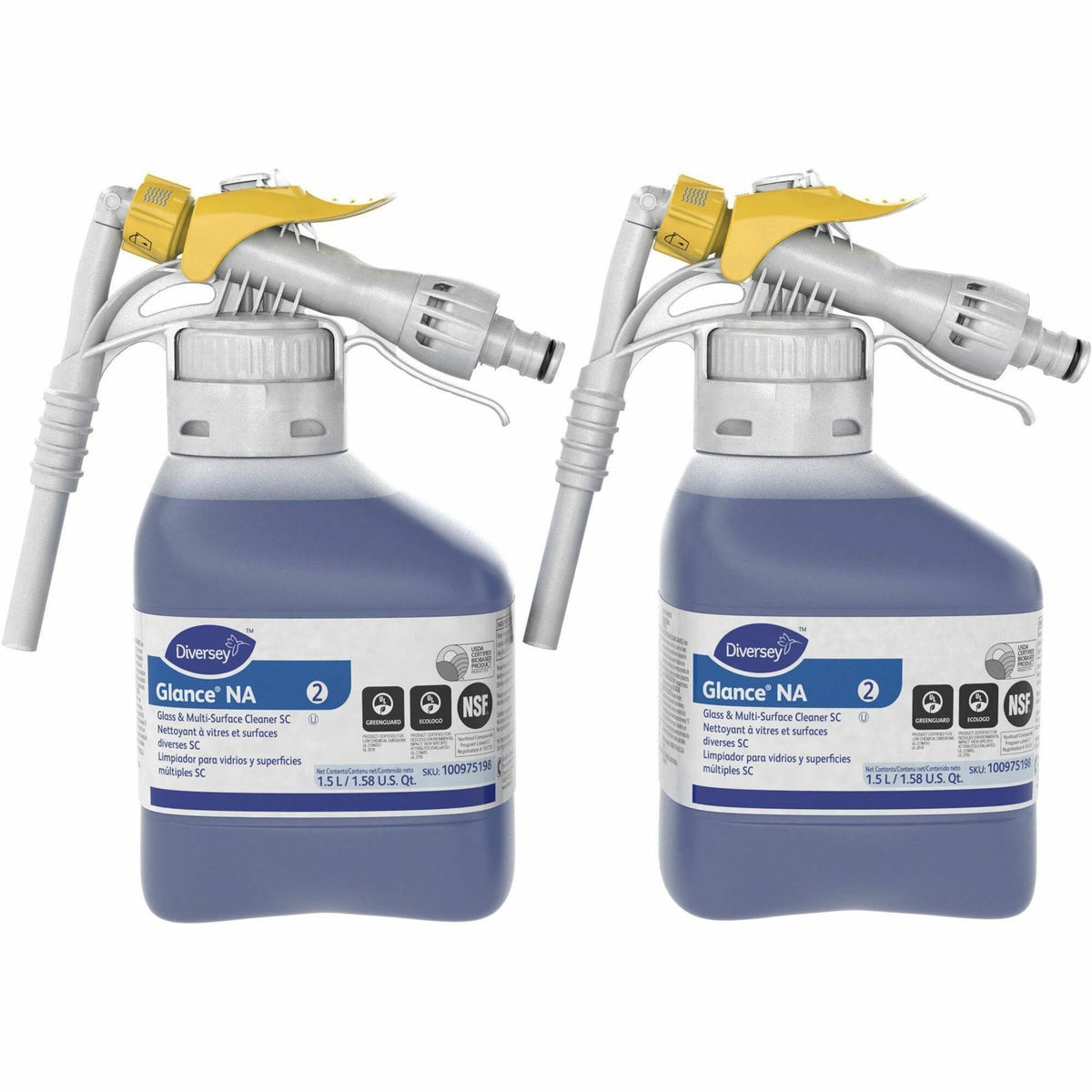 Diversey Glance NA Glass/Multisurface Cleaner - Concentrate - 50.7 fl oz (1.6 quart) - 7 pH - 2 / Carton