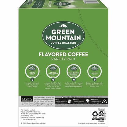 Green Mountain Coffee Roasters® K-Cup Flavored Coffee Variety Pack - Compatible with Keurig Brewer - Light - K-Cup - 24 