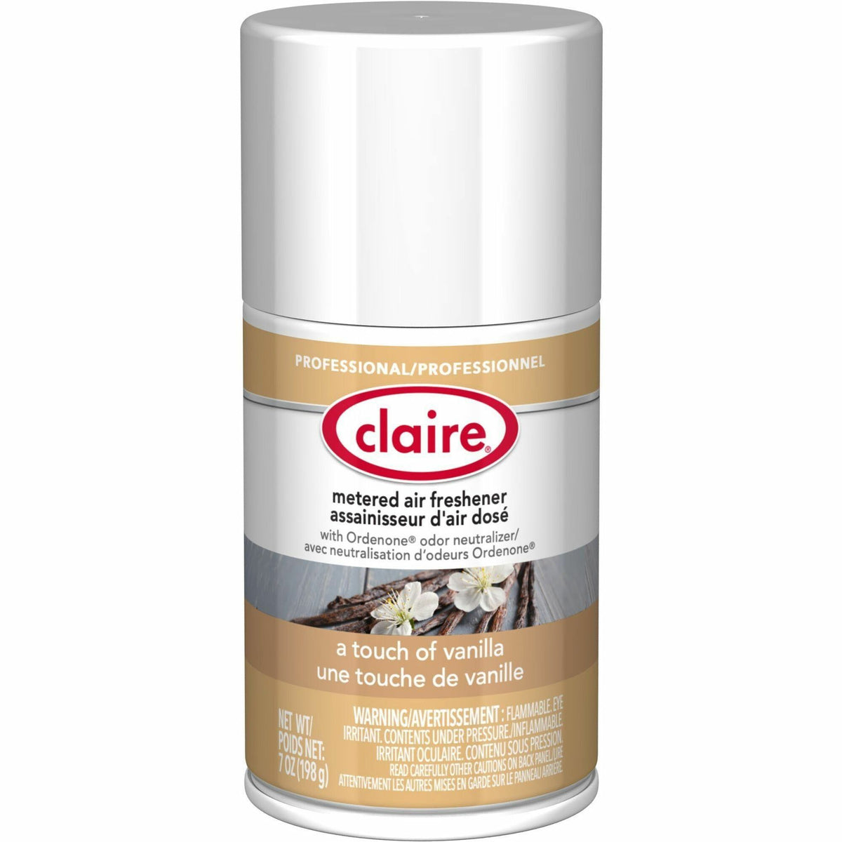Claire Metered Air Freshener with Ordenone - Aerosol - 6000 ft³ - 7 fl oz (0.2 quart) - Vanilla - 30 Day - Odor Neutrali