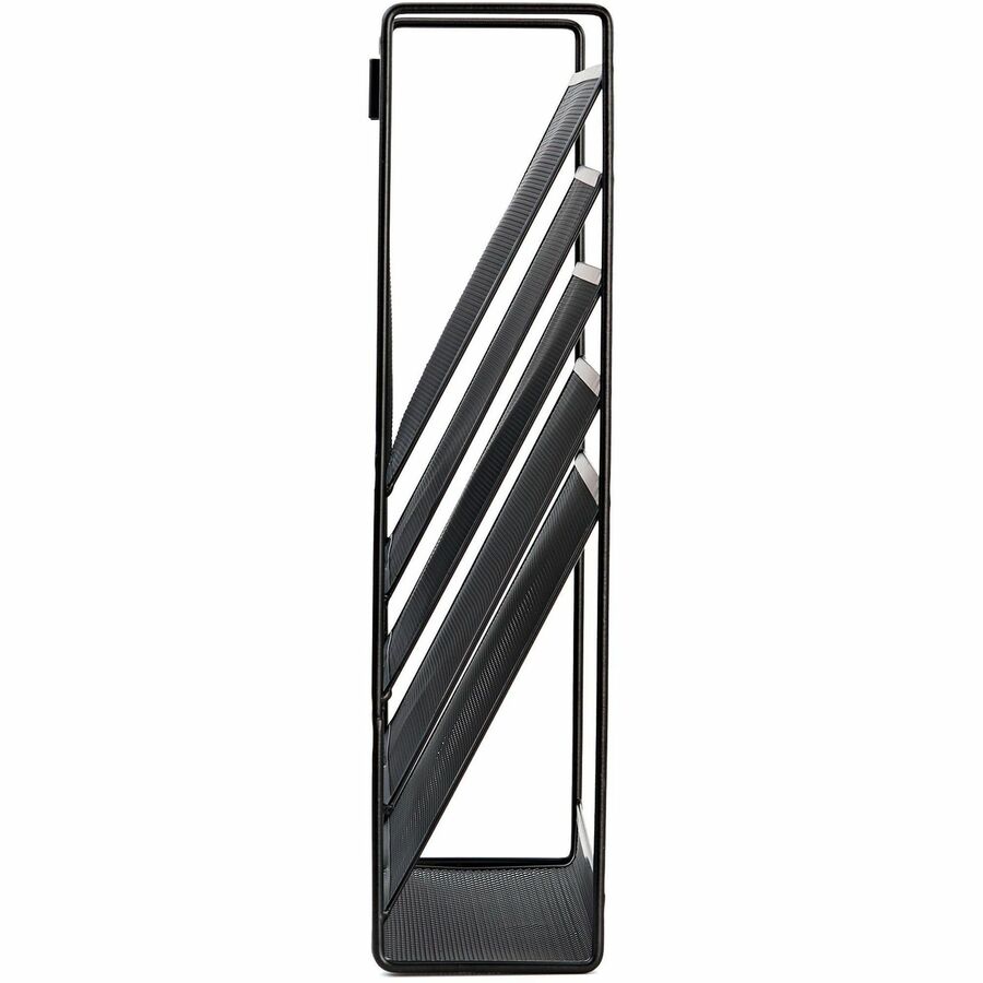 Lorell 5-Pocket Wall File - 5 Pocket(s) - Black - Steel Mesh - 1 Each