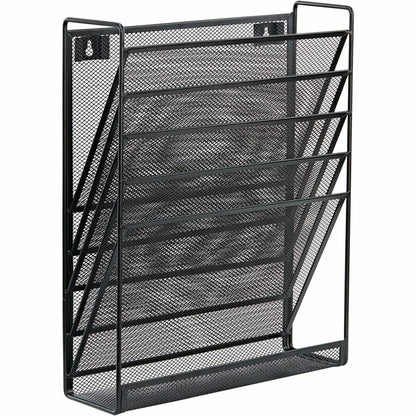 Lorell 5-Pocket Wall File - 5 Pocket(s) - Black - Steel Mesh - 1 Each