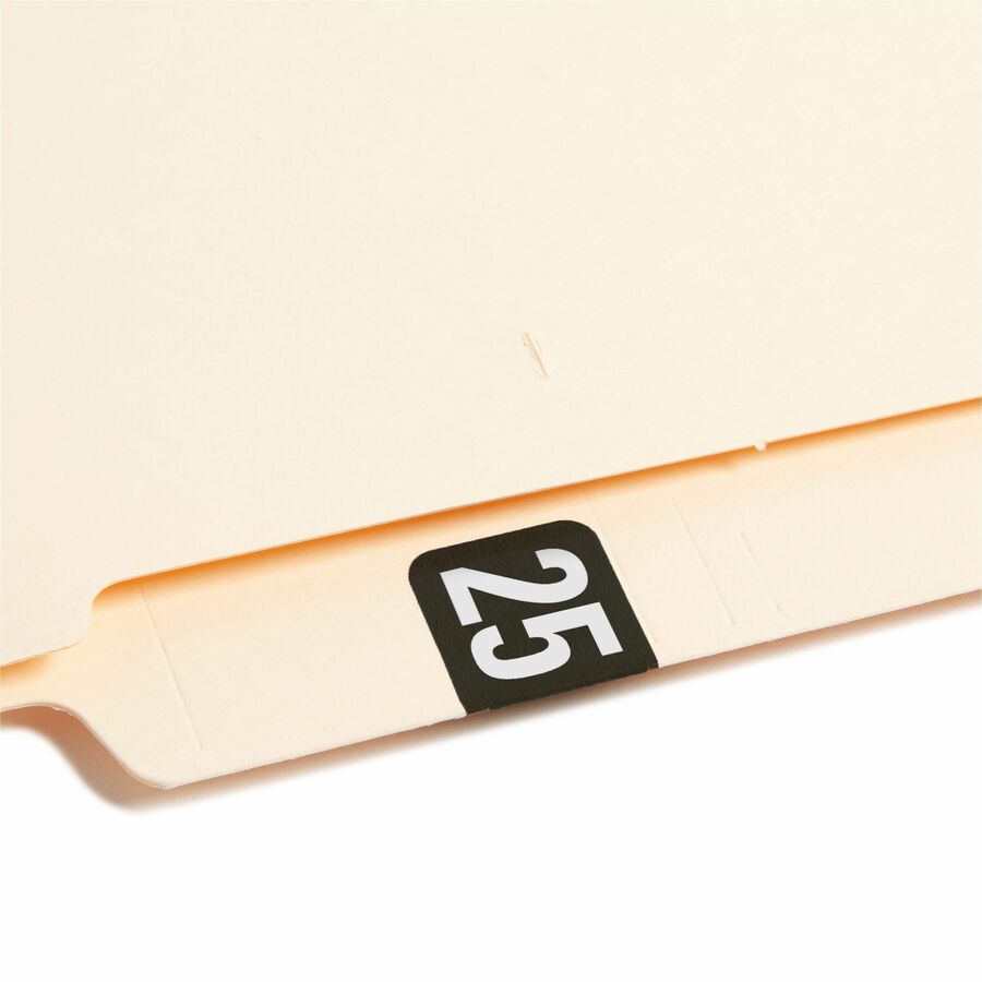 Smead ETYJ Color-Coded Year Labels - 25 - 3/4" Height x 1 1/2" Width - Black - 1 Roll